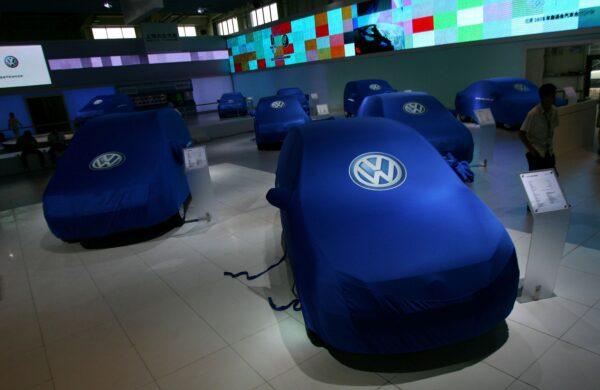 Volkswagen sedans are displayed prior to the 5th Changchun International Automobile Exhibition in Changchun of Jilin Province, China, on July 12, 2007. (China Photos/Getty Images)