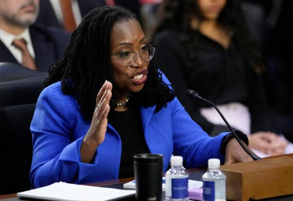 U.S. Supreme Court nominee Judge Ketanji Brown Jackson testifies during her confirmation hearing before the Senate Judiciary Committee in the Hart Senate Office Building on Capitol Hill in Washington on March 23, 2022. (Drew Angerer/Getty Images)
