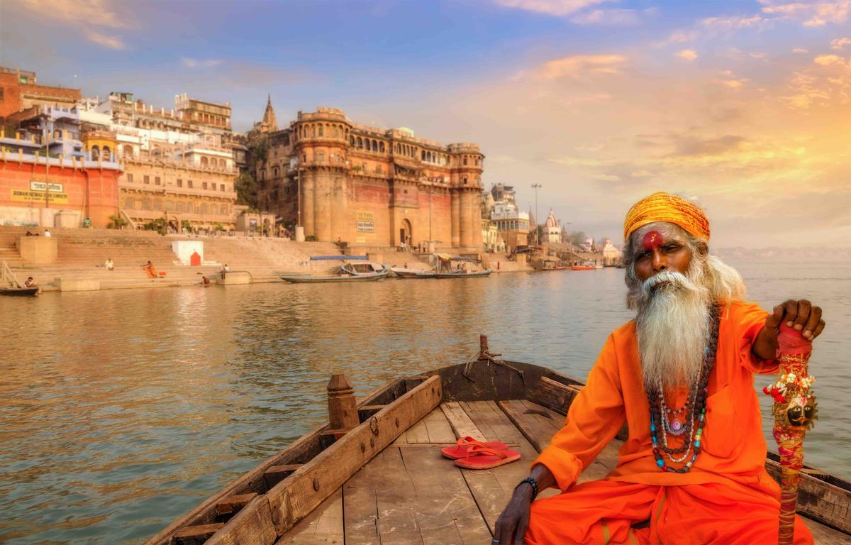 Varanasi, India, overlooking the historic Varanasi and Ganges River ghats. (Roop_Dey/Shutterstock)