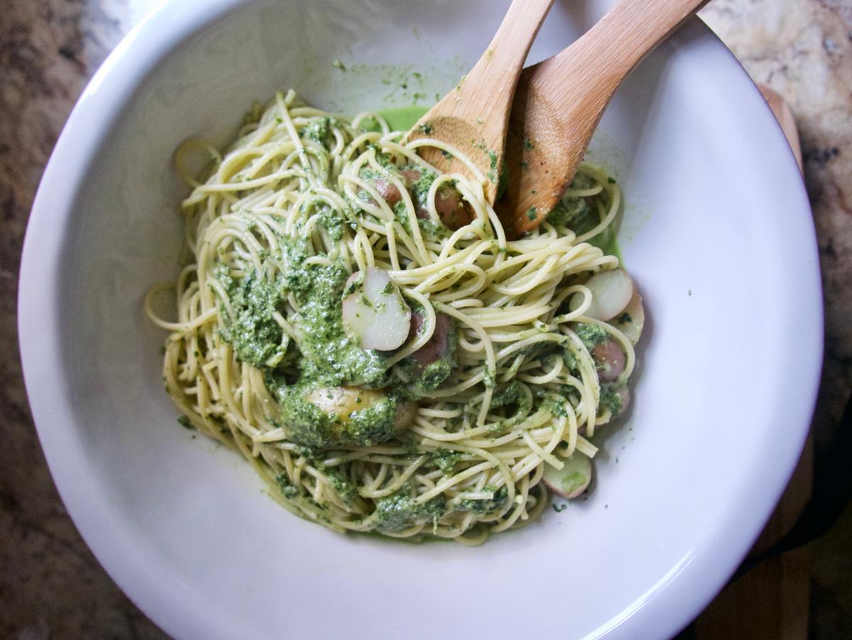 Spaghetti With Pesto Sauce