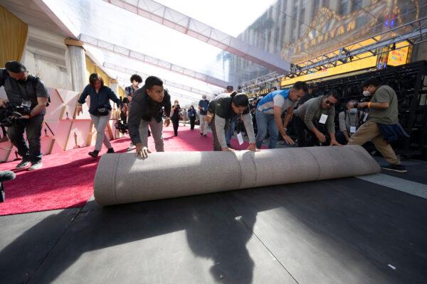 Preparations continue on The Oscars at the Dolby Theatre in Hollywood, Calif., on Feb. 23, 2022. (Courtesy of Academy of Motion Picture Arts and Sciences)