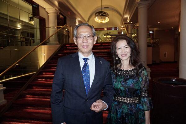 Charles Nguyen and Julie at Shen Yun Performing Arts at Wortham Center's Brown Theater in Houston, Texas, on March 25, 2022. (Sonia Wu/The Epoch Times)