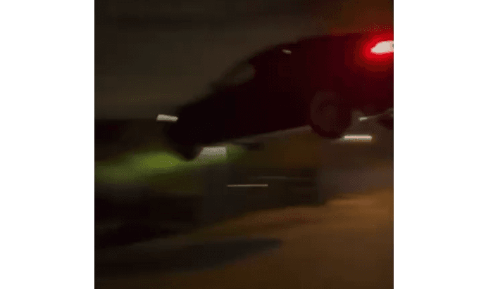 Driver Jumps a Tesla, Crash Lands in LA Neighborhood