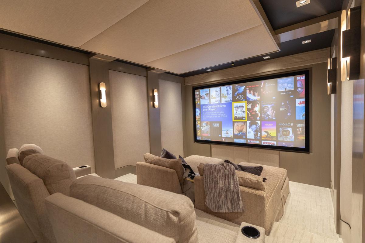 A home theater means never having to ask strangers, to “hush!” (Courtesy of Modern Home Systems)