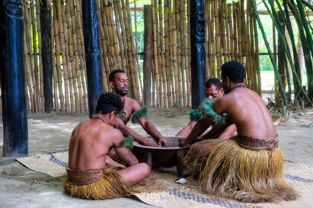 Fijian warriors perform a kava ceremony. (Ignacio Moya Coronado/ Shutterstock)