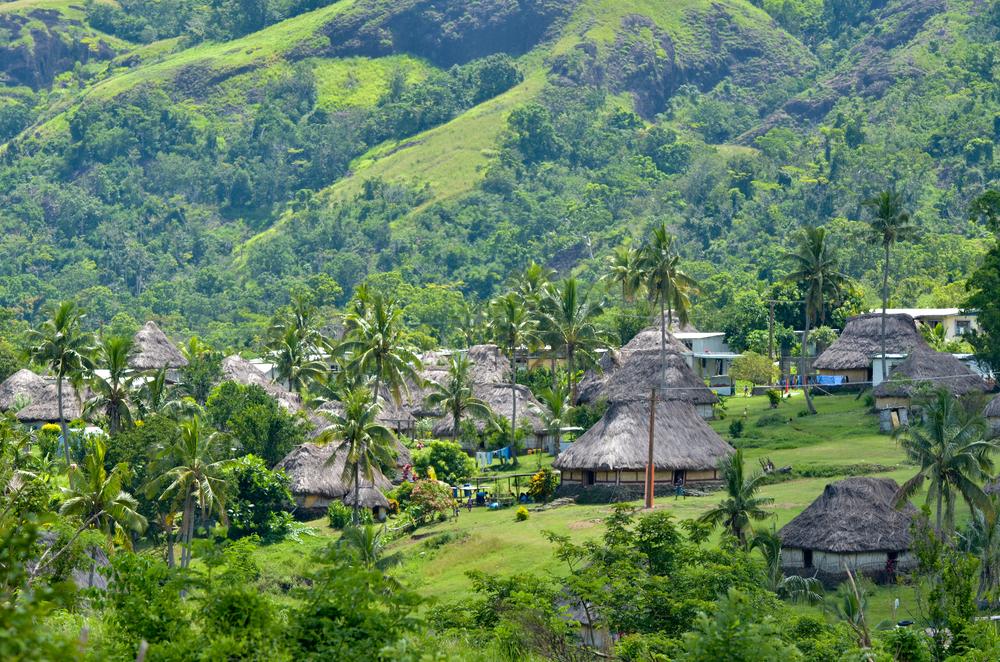 An aerial view of Navala Village in the Ba Highlands of northern-central Viti Levu. (ChameleonsEye/Shutterstock)