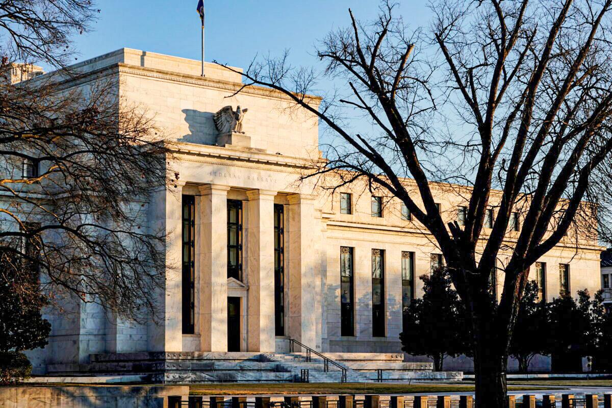 The Federal Reserve building is seen before the Federal Reserve board is expected to signal plans to raise interest rates in March, in Washington, on Jan. 26, 2022. (Joshua Roberts/Reuters)