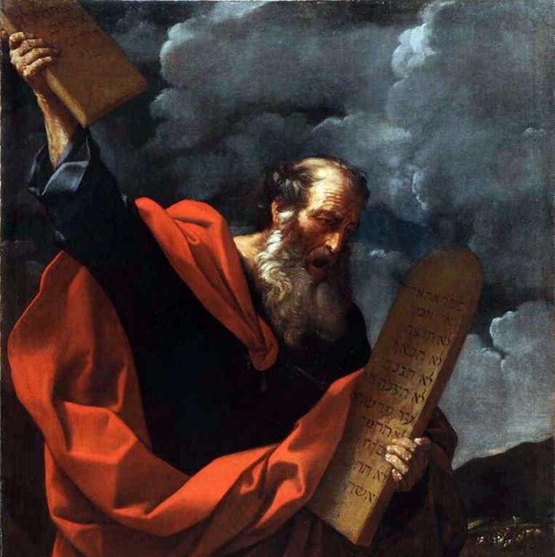 "Moses with the Tables of the Law" (1624) by Guido Reni. (<a href="https://commons.wikimedia.org/wiki/File:Guido_Reni_-_Moses_with_the_Tables_of_the_Law_-_WGA19289.jpg">Public Domain</a>)