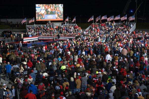Former President Donald Trump speaks during a Save America rally at the Banks County Dragway in Commerce, Georgia, on March 26, 2022. (Megan Varner/ Getty Images)<span style="font-size: 16px;"> </span>