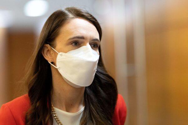 New Zealand Prime Minister Jacinda Ardern arrives to a press conference on COVID-19 restrictions at Parliament in Wellington, New Zealand, on March 23, 2022 (Marty Melville/AFP via Getty Images)