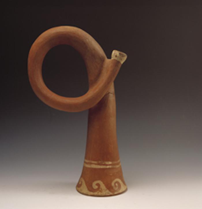 Ceramic trumpet (A.D. 300), Larco Museum Collection Lima, Peru. (<a href="https://commons.wikimedia.org/wiki/File:Trumpetlarcomuseum.jpg">Lyndsayruell</a>/CC BY-SA 3.0)