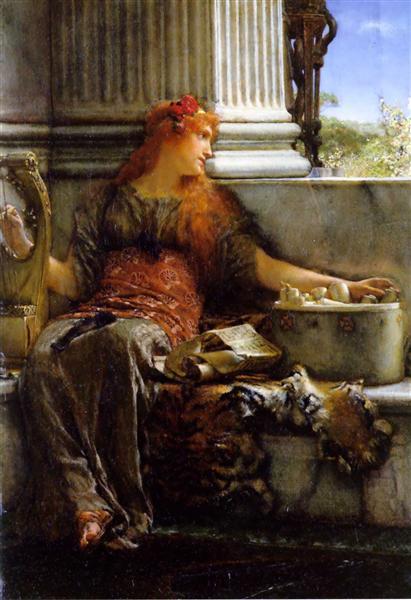 “Poetry,” 1879, Lawrence Alma-Tadema. Oil on canvas. Private Collection. (Public Domain)