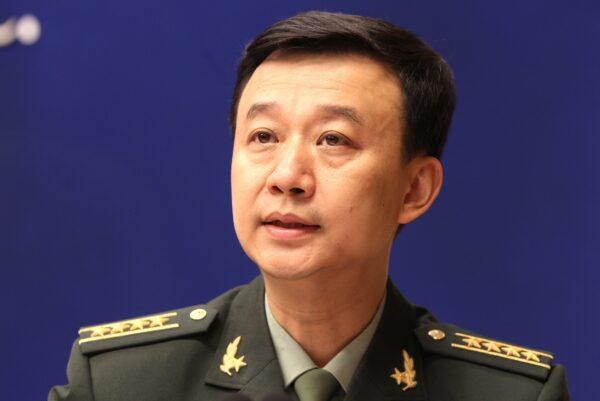 Senior Col. Wu Qian, deputy director-general of the Information Office and spokesperson of the Ministry of National Defense, talks about the development of the Chinese People's Liberation Army at the State Council Information Office in Beijing, China, on July 24, 2017. (Simon Song/South China Morning Post via Getty Images)