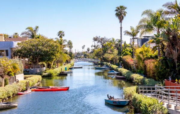 The canals of Venice Beach, Calif., on Feb. 18, 2022. (John Fredricks/The Epoch Times)