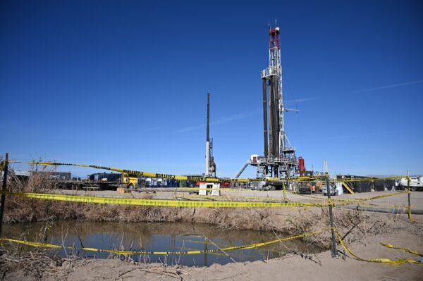 A Controlled Thermal Resources drilling rig in Calipatria, Calif., in December 2021. (Robyn Beck/AFP via Getty Images)