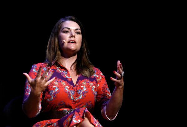 Sarah Hanson-Young, Greens Senator for South Australia, speaks during the 'Leading While Female' Panel Discussion at Sydney Opera House in Sydney, Australia, on March 10, 2019. (Photo by Ryan Pierse/Getty Images)