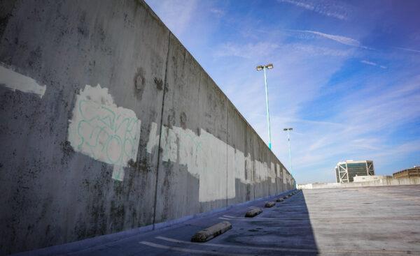 Graffiti in Santa Ana, Calif., on March 25, 2022. (John Fredricks/The Epoch Times)