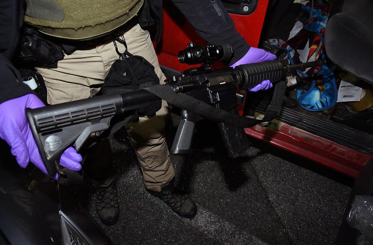 One of the firearms found in Lonnie Leroy Coffman's truck parked near the U.S. Capitol on Jan. 6, 2021. (U.S. Department of Justice/Screenshot via The Epoch Times)