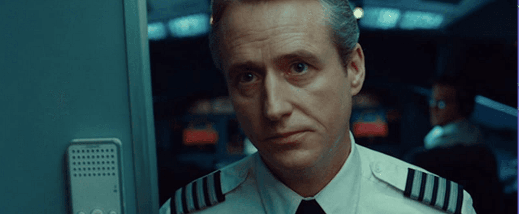 Pilot David McMillan (Linus Roache) in "Non-Stop." (Myles Aronowitz/Universal Pictures)