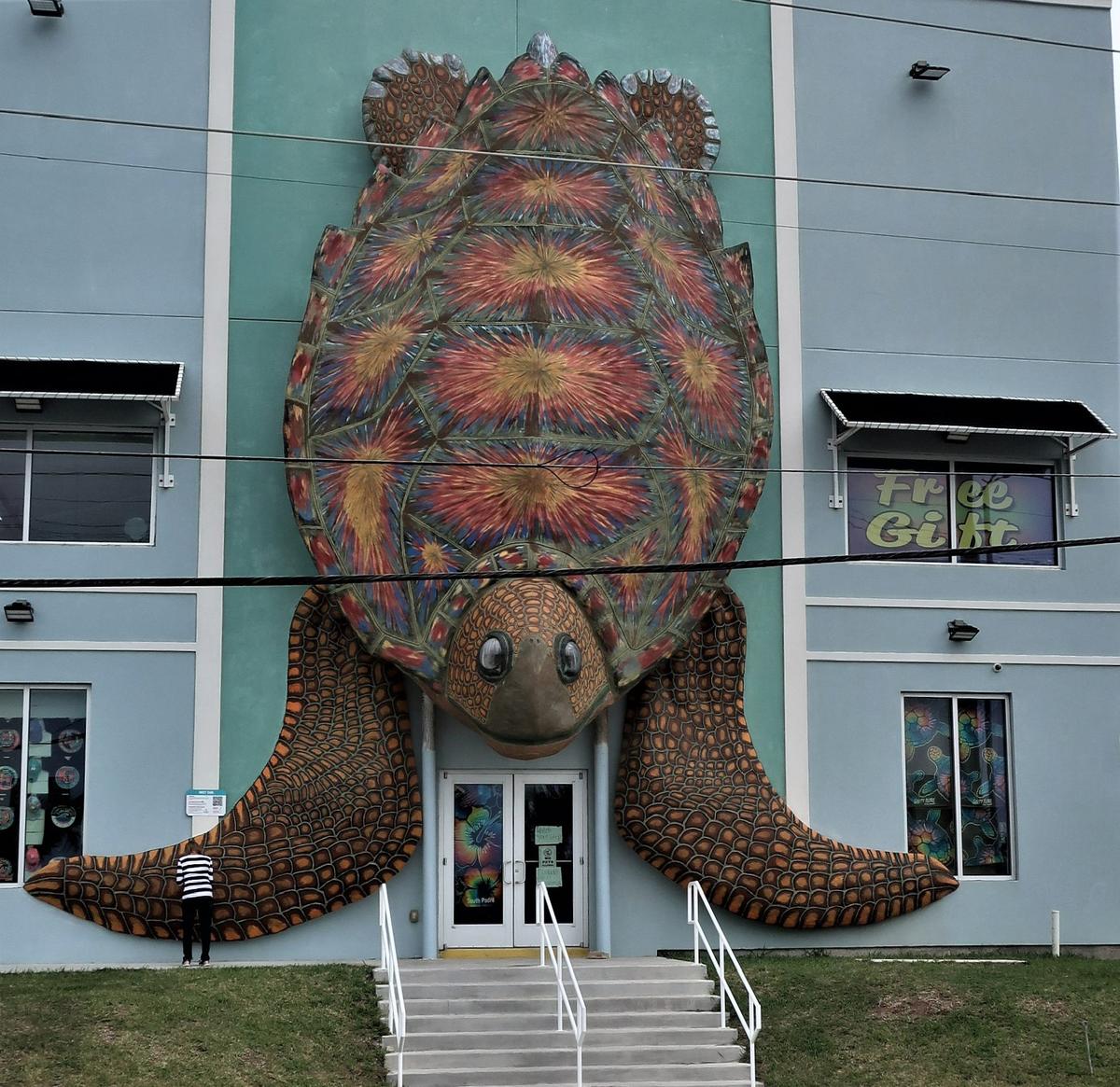 "Tank" is the largest piece on the Sea Turtle Art Trail on South Padre Island, Texas. (Photo courtesy of Victor Block)