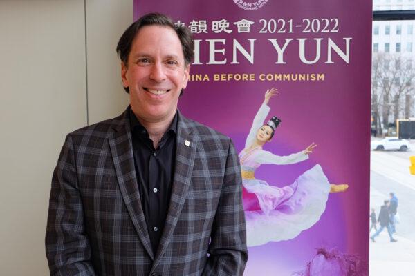 Michael Mostyn at Shen Yun Performing Arts at the Four Seasons Centre, in Toronto, on April 3, 2022. (The Epoch Times)