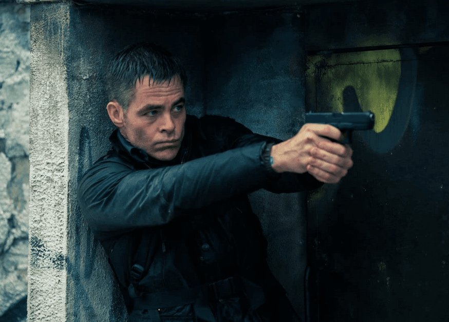 James Harper, ex-SEAL-turned-mercenary (Chris Pine) attempting to escape Germany in "The Contractor." (Paramount Pictures)