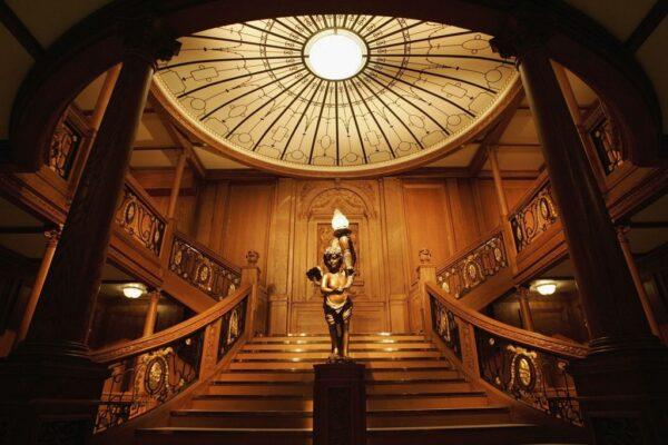 A replica of the grand staircase from the Titanic is displayed at the Metreon in San Francisco, Calif., on June 6, 2006. (David Paul Morris/Getty Images)