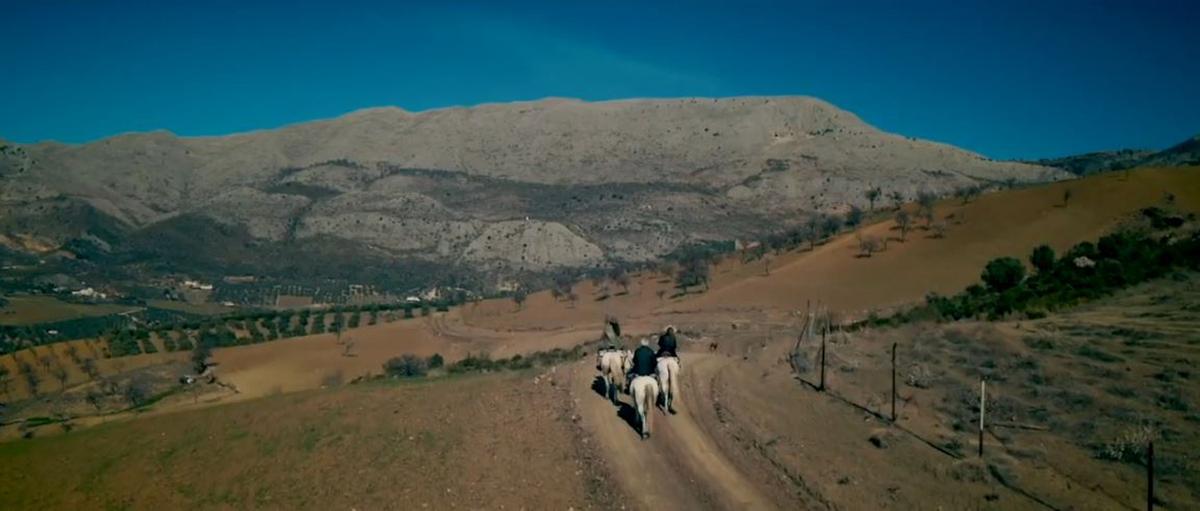 Some impromptu horse riding in “Dr. Robert Malone in Headwind 2: People in the Eye of the Storm.” (Headwind Association)