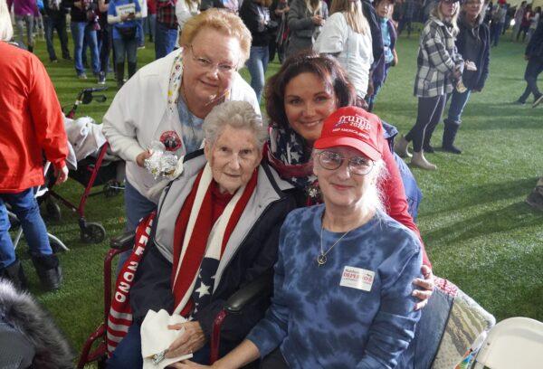 Three generations of women from one family turned out to see Donald Trump at a rally in Macomb County, Mich., on April 2, 2022. (Steven Kovac/The Epoch Times)
