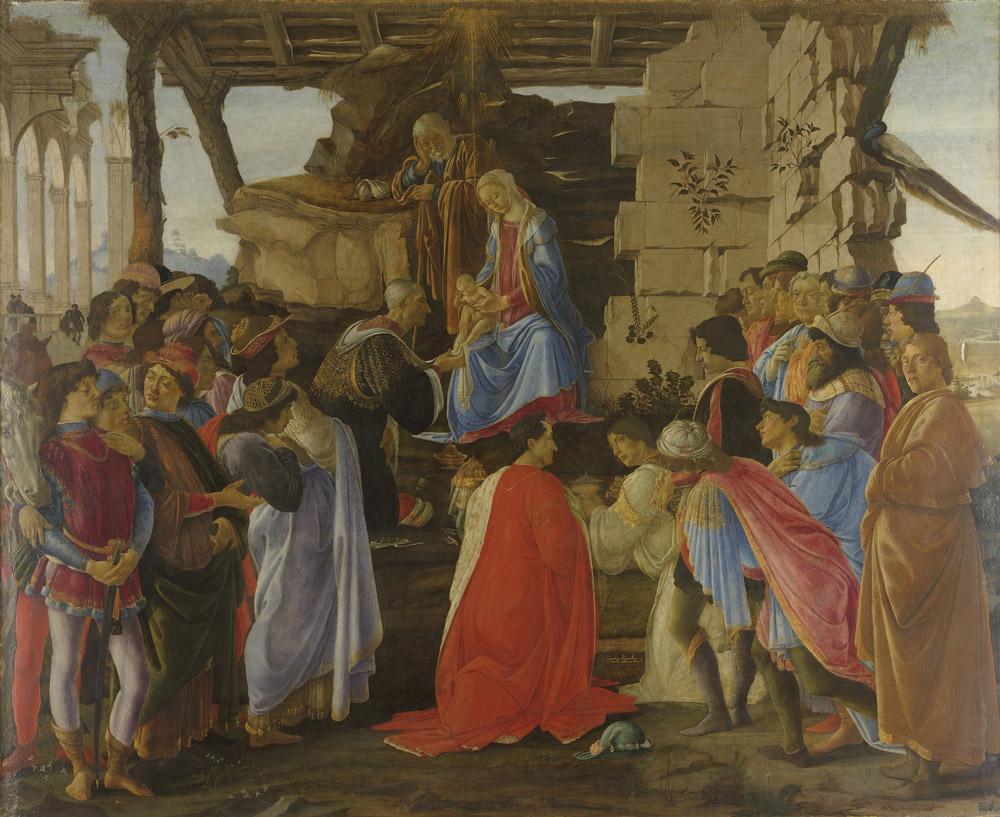 The Adoration of the Magi (After the panel by Sandro Botticelli. Florence: Uffizi, 1286). (Public Domain)