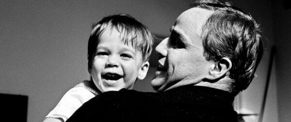 Marlon Brando with his son, Christian, from “Listen to Me Marlon.” (Showtime)
