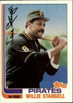 Many of the pictures that appear on baseball cards are taken during spring training in Arizona or Florida. This 1982 Topps card of Hall of Fame slugger Willie Stargell was taken after a spring training game in Florida when he was playing fungo with kids. (Courtesy of Ed Malliard)