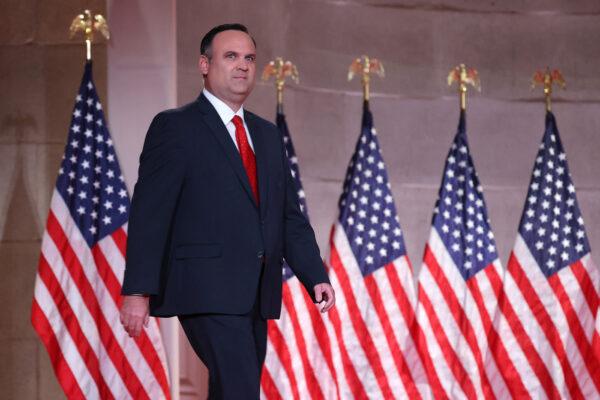 White House Deputy Chief of Staff for Communications Dan Scavino walks onstage to speak inside the Mellon Auditorium in Washington, D.C. on Aug. 26, 2020. (Chip Somodevilla/Getty Images)