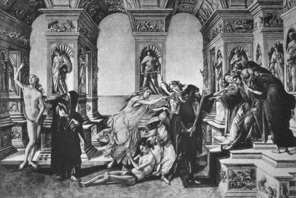 The Calumny of Apelles. (After the panel by Sandro Botticelli. Florence: Uffizi, 1182)