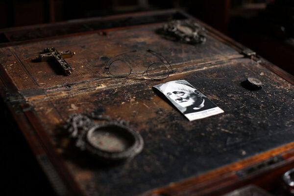 The glasses and personal items of Cardinal John Henry Newman lay on his writing desk in his living quarters, which have been untouched since his death in 1890, seen in Birmingham, England, on Aug. 11, 2010. (Christopher Furlong/Getty Images)