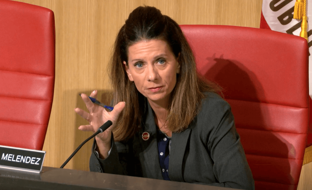 California State Senator Melissa Melendez speaks at a hearing in Sacramento on April 6, 2022. (Screenshot via California State Senate)