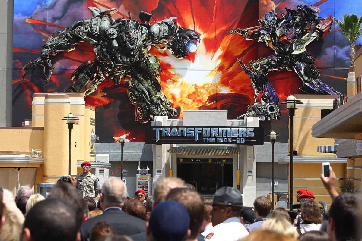 A view of the atmosphere at Universal Studios "Transformers: The Ride-3D" at Universal Studios Hollywood in Universal City, Calif., on May 24, 2012. (Alexandra Wyman/Getty Images)