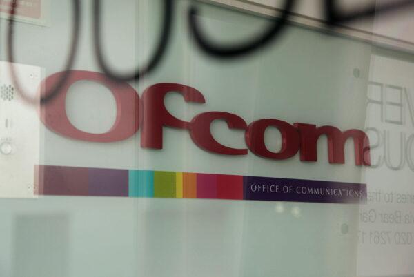 A logo of Ofcom, the UK's broadcast and communications regulator in an undated photo. (Yui Mok/PA Media)