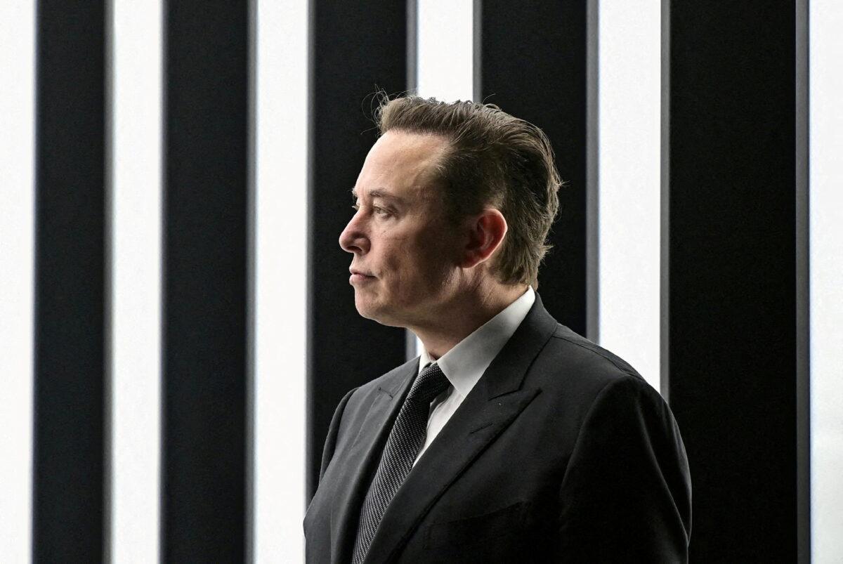  Elon Musk attends the opening ceremony of the new Tesla Gigafactory for electric cars in Gruenheide, Germany, on March 22, 2022. (Patrick Pleul/Pool via Reuters)