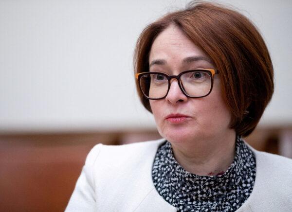 Elvira Nabiullina, Governor of Russia's Central Bank, speaks during an interview in Moscow, Russia, on June 27, 2019. (Evgenia Novozhenina/Reuters)