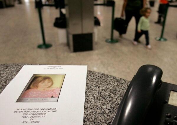 A picture of Madeline McCann is placed at Lisbon airport in Portugal on May 8, 2007. (Nacho Doce/Reuters)