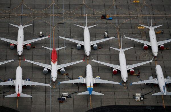Grounded Boeing 737 MAX aircraft parked at Boeing facilities at Grant County International Airport in Moses Lake, Wash., on Nov. 17, 2020. (Lindsey Wasson/Reuters)