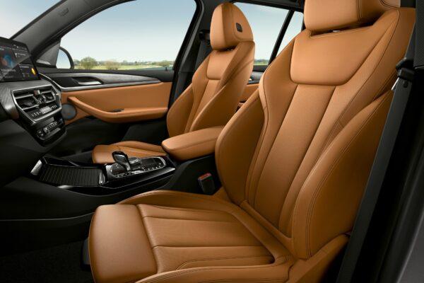 Cognac Perforated SensaTec leather. (Courtesy of BMW)