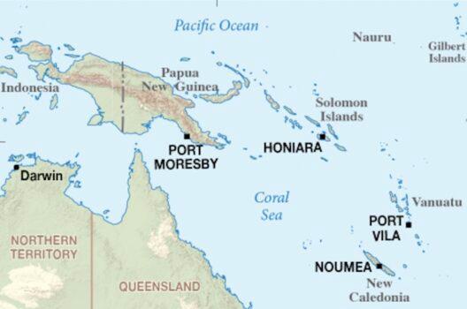 Map of Australia's immediate neighbors in the western Pacific Ocean. (College of Asia and the Pacific/ANU/CartoGIS Services [CC BY-SA 4.0])