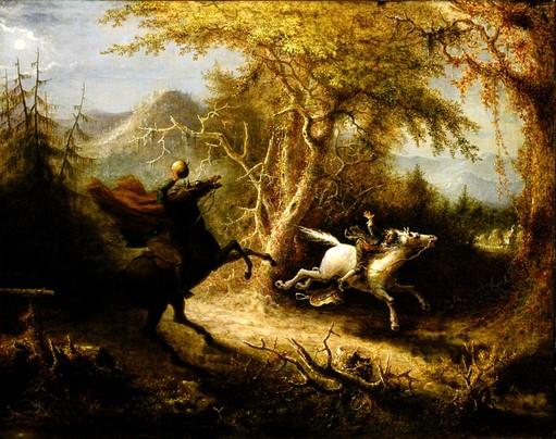 "The Headless Horseman Pursuing Ichabod Crane," 1858, by John Quidor. Oil on canvas, 26.8 inches by 33.8 inches. Smithsonian American Art Museum. (Public Domain)