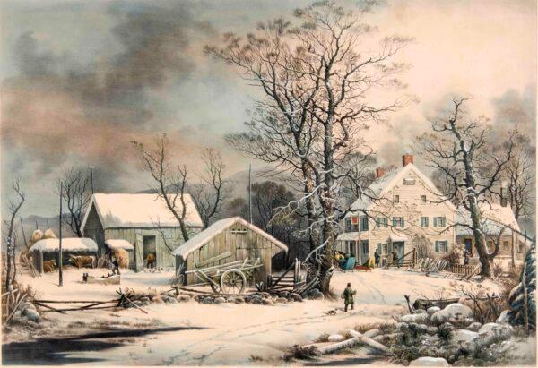 “Winter in the Country: A Cold Morning” by Nathaniel Currier and James Ives. (Joslyn Art Museum, Gift of Conagra Brands)
