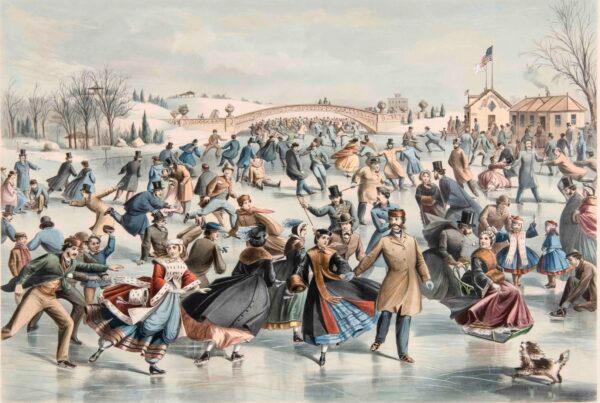 “Central-Park, Winter: The Skating Pond” by Nathaniel Currier and James Ives. (Joslyn Art Museum, Gift of Conagra Brands)
