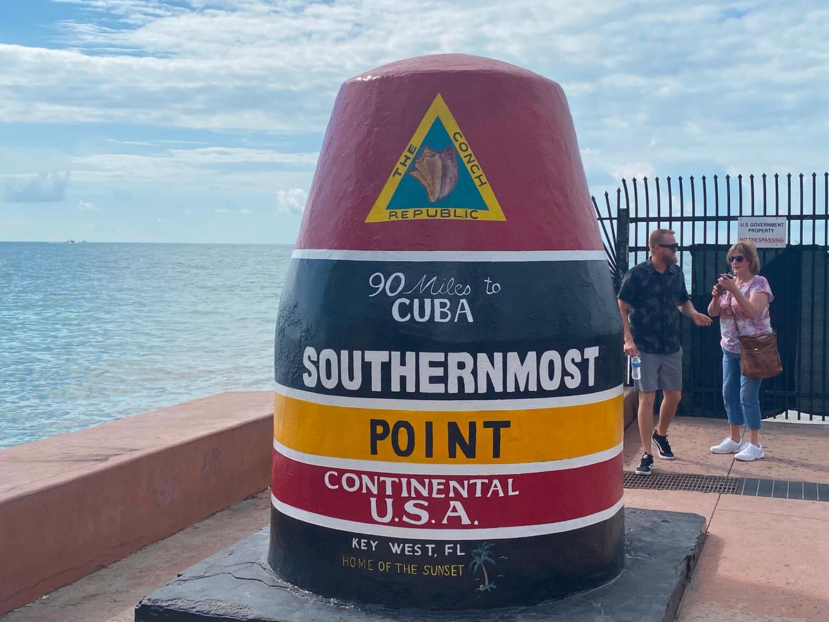 The Southernmost Point marker in Key West is a must-see for tourists. (Gwen Filosa/Florida Keys News/Miami Herald/TNS)