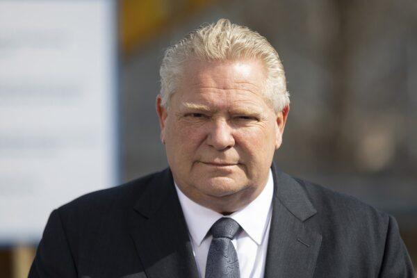 Ontario Premier Doug Ford attends a transportation announcement in Woodbridge, Ont., on March 10, 2022. (The Canadian Press/Chris Young)