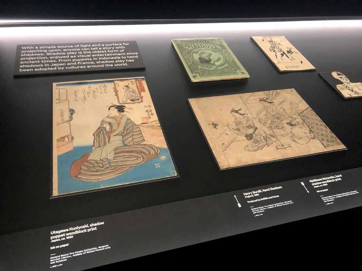 Drawings and other pieces of artwork on display at the Academy Museum of Motion Pictures Arts and Sciences in Los Angeles explain how motion pictures are made. (Bill Neely)